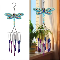 diy dragonfly diamond painting wind chime pendant suncatcher ornament for indoor outdoor garden yard decoration gift supplies