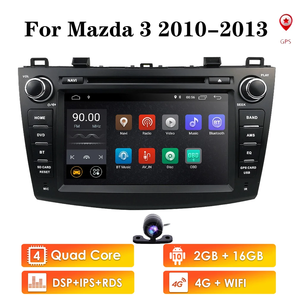 

Новый автомобильный DVD-плеер с 8 "Android 10,0 для Mazda 3 Mazda3 2010-2013 с BT 4G Wi-Fi радио GPS 2GRAM SWC RDS DVR DAB DTV Mirror-Link