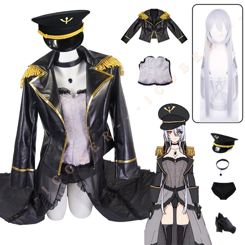 

Kitagawa Marin Black Lobelia Cosplay Anime Costume My Bisque Dress Up Cap Sono Darling Police Jacket Doll Wa Koi Wo Suru Women