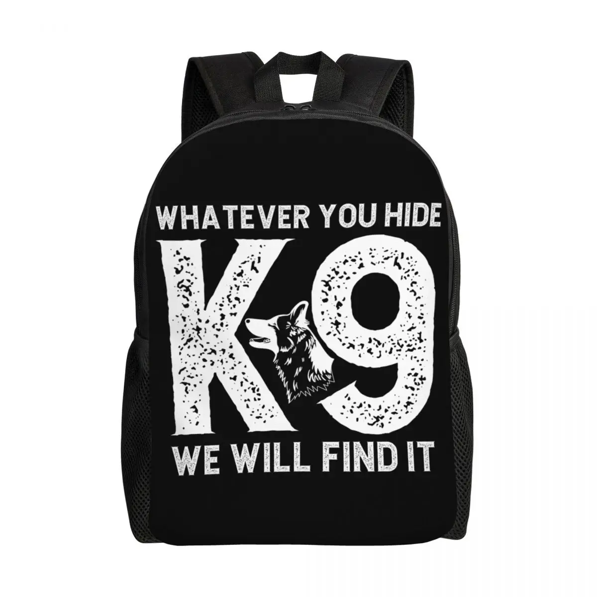 Customized K9 Police Dog Manga Backpack Men Women Casual Bookbag for School College Bags