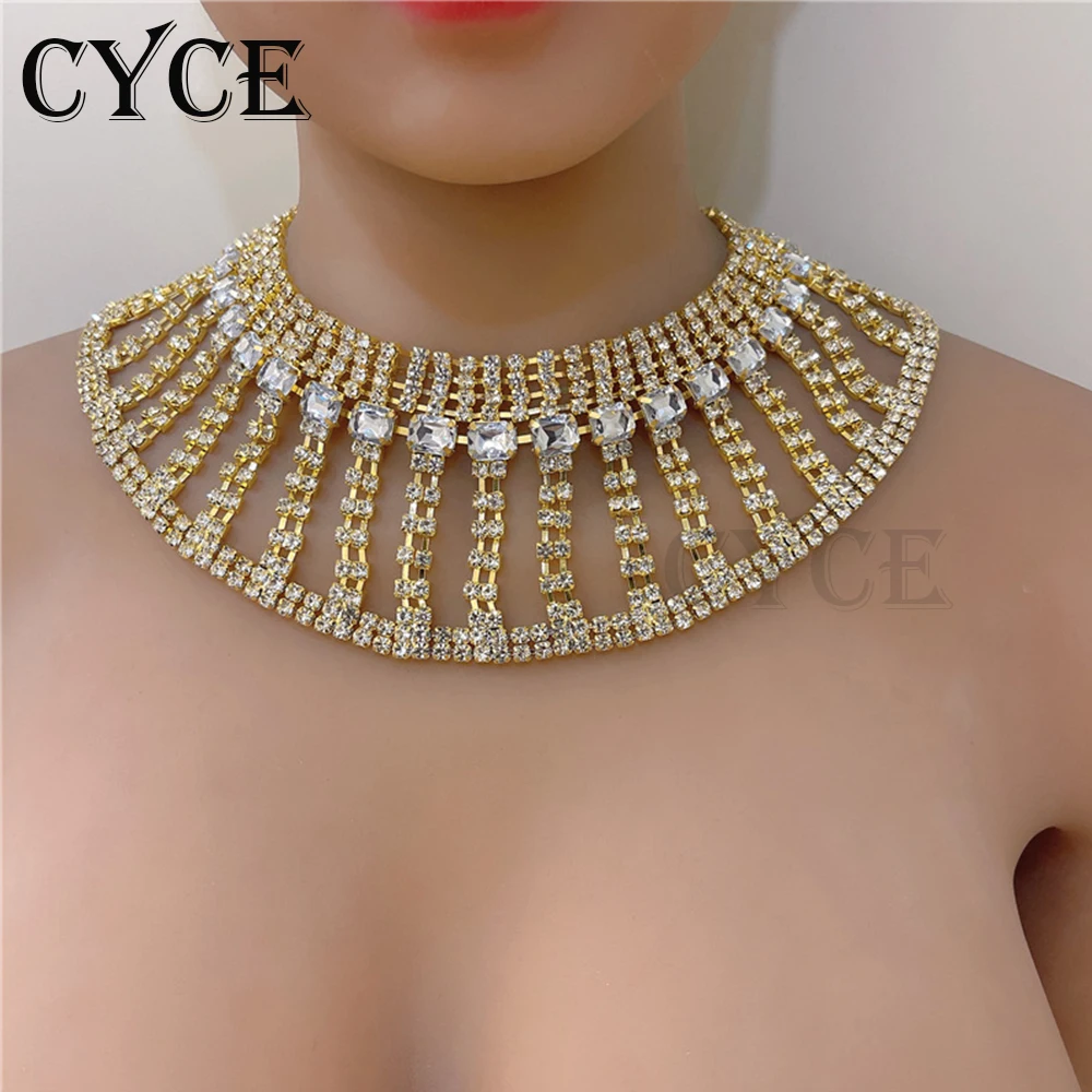 

CYCE Bridal Wedding Jewelry Diamond Chokers Necklaces Women Multi-row Crystal White Gemstone Clavicle Chain Clothing Accessories