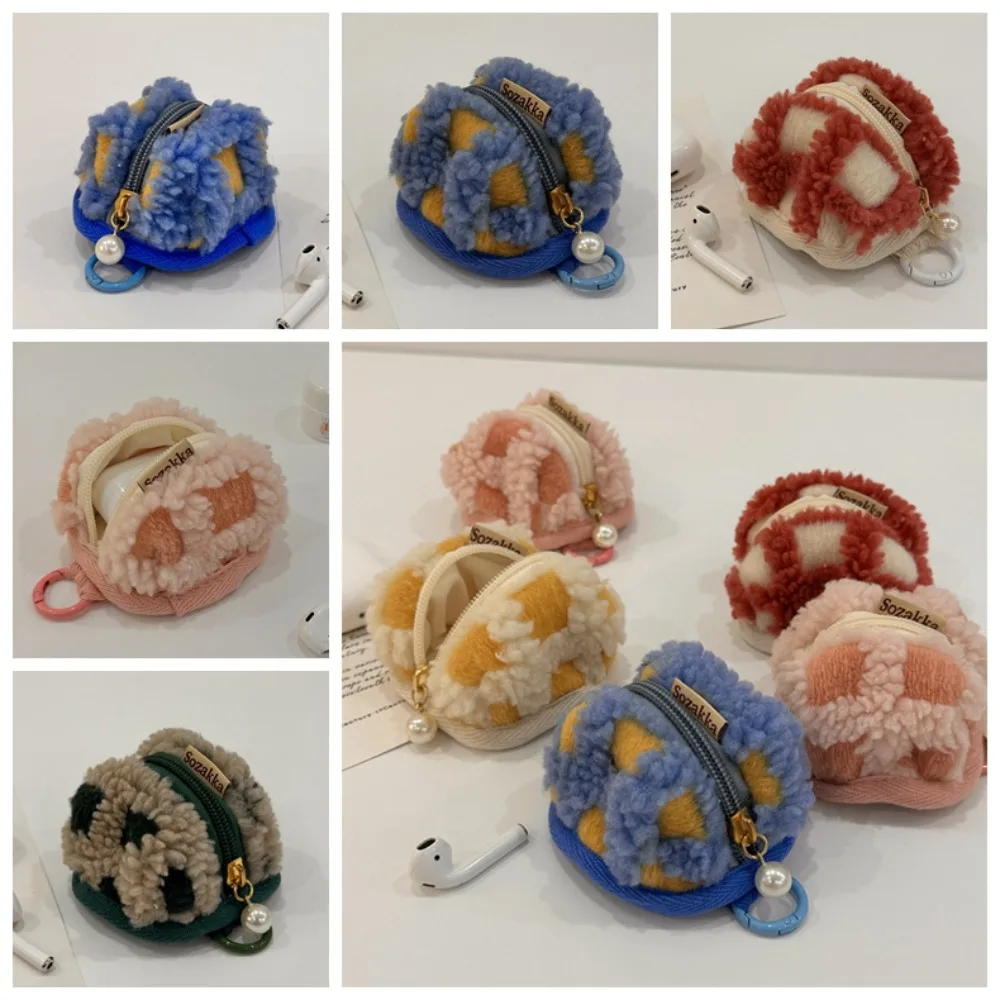 Классическая Ретро сумка для наушников вафельной формы плюшевая в стиле ретро