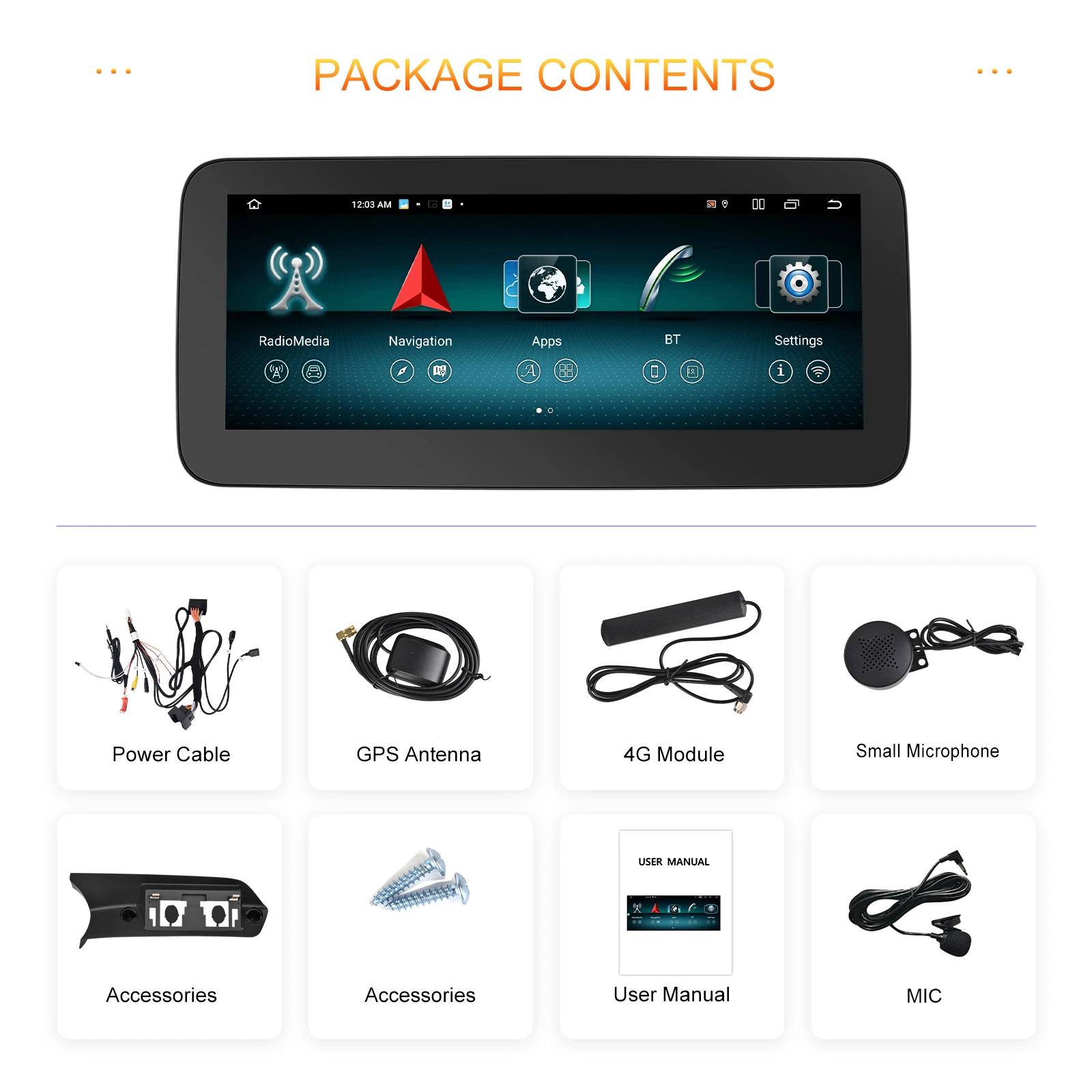 Автомагнитола Podofo 2DIN Android для NTG4.5 Benz C-Class/GLC 2013-2015
