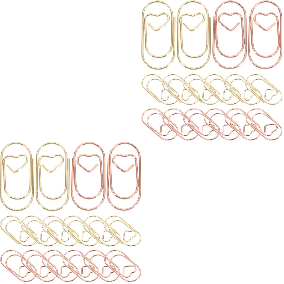 

60 pcs Heart-shaped Clips Metal Clips Colorful Paper Clips for School Office
