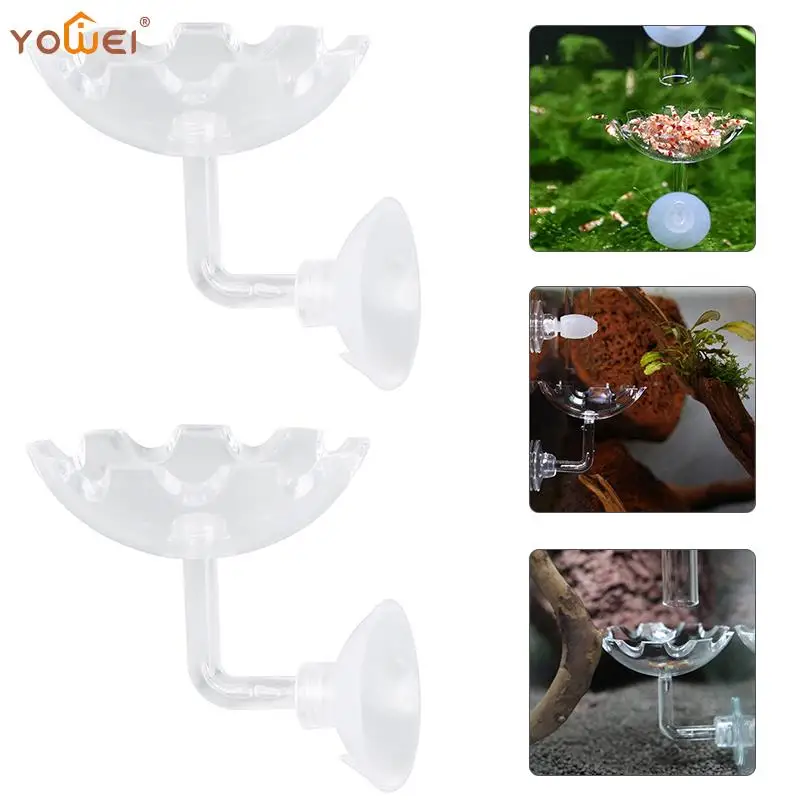 Glass Aquarium Shrimp Feeding Tube Dish Suction Air Shrimp Bowl Feeder Tube Fish Tank Feeder Tray