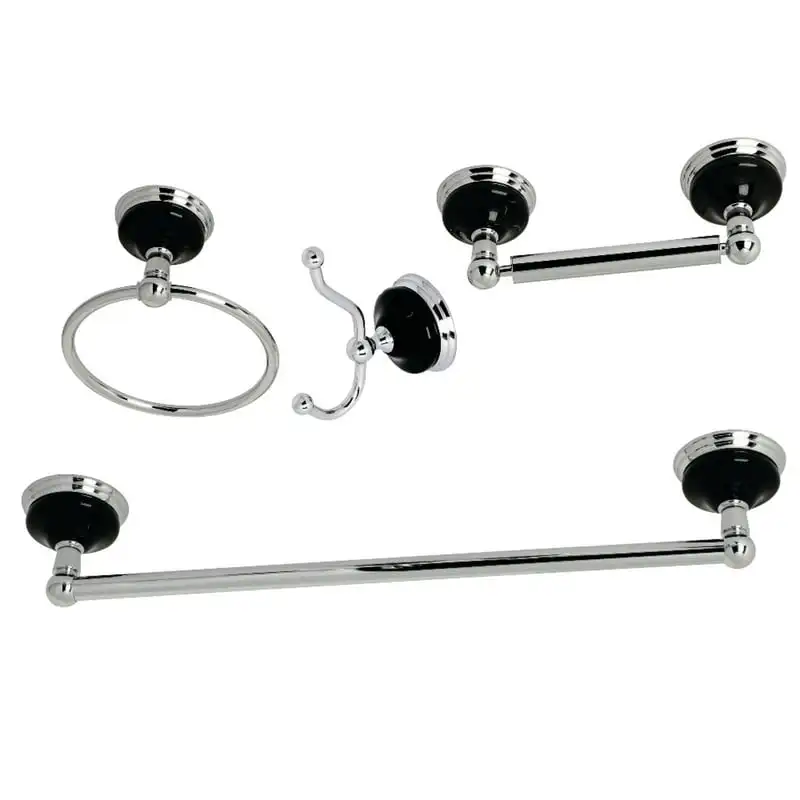 

Water Onyx 4-Piece Bathroom Accessory Set, Polished Chrome