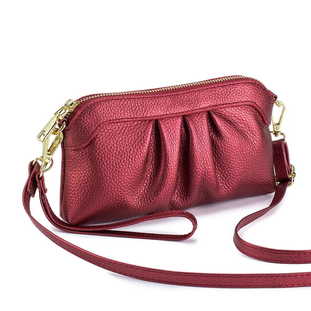 

Small Genuine Leather Shoulder Bag Real Cowhide Women Clutch HandBag Brand Shell Ladies Crossbody Bags
