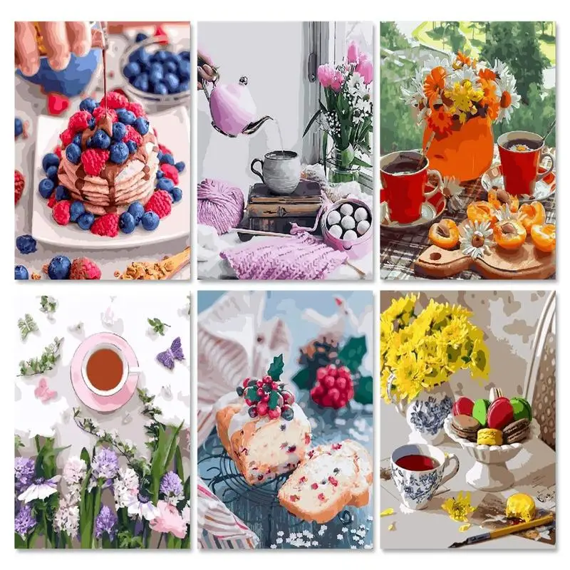 

RUOPOTY Classic Paint by numbers Picture Canvas painting Fruit Paint for painting Home decoration PAINTING DECOR
