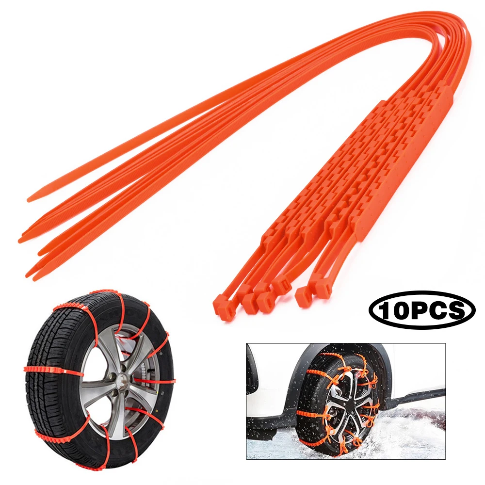 

10Pcs Car Tire Antiskid Chains Winter Outdoor Emergency Snow Chains Wheel Belt Nonskid Chains Tyre Cable