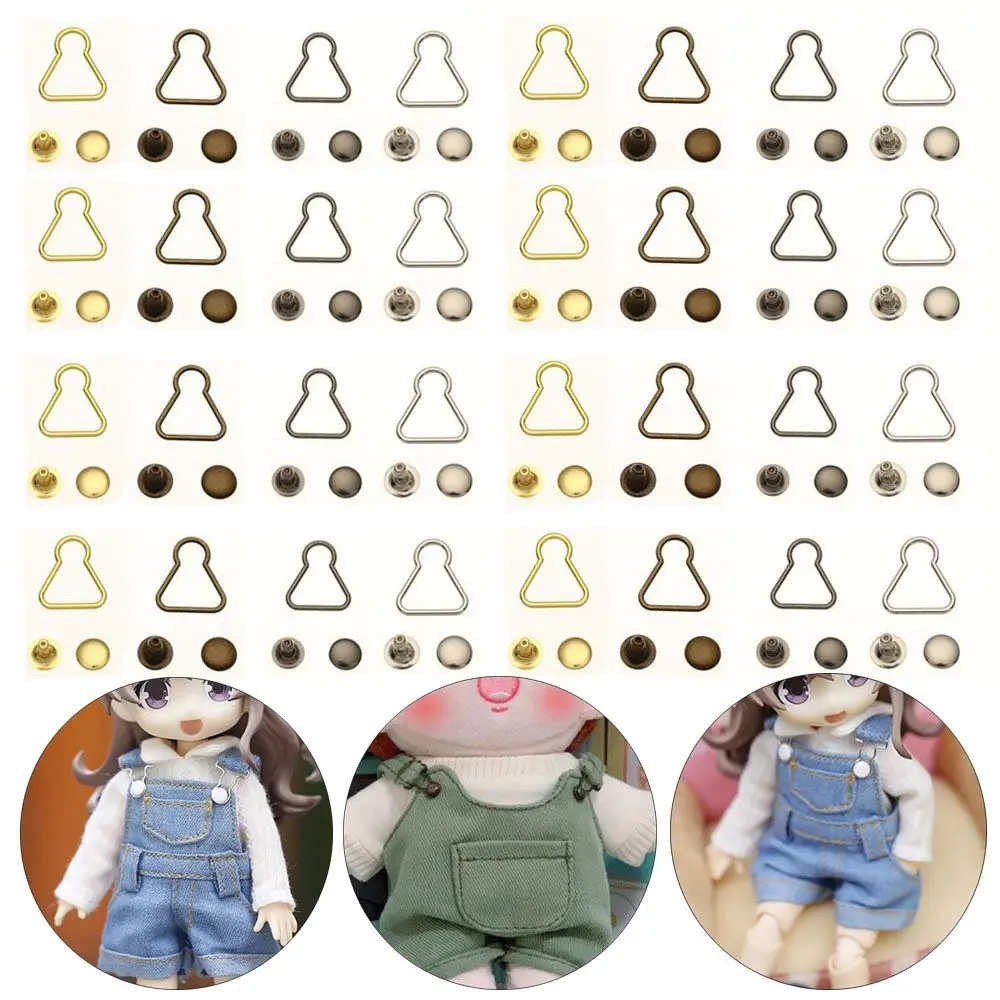

4Sets Mini 8mm Doll Belt Buttons DIY Doll Trousers Metal Buckles Fit For 1/6 BJD Dolls Girls Doll Bags Clothes Buckles Accessory