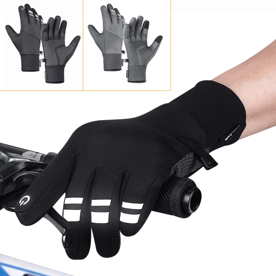 

Велосипедные перчатки для мужчин, теплые ветрозащитные перчатки с пальцами для езды на велосипеде, мотоцикле, горном велосипеде, сенсорных ...