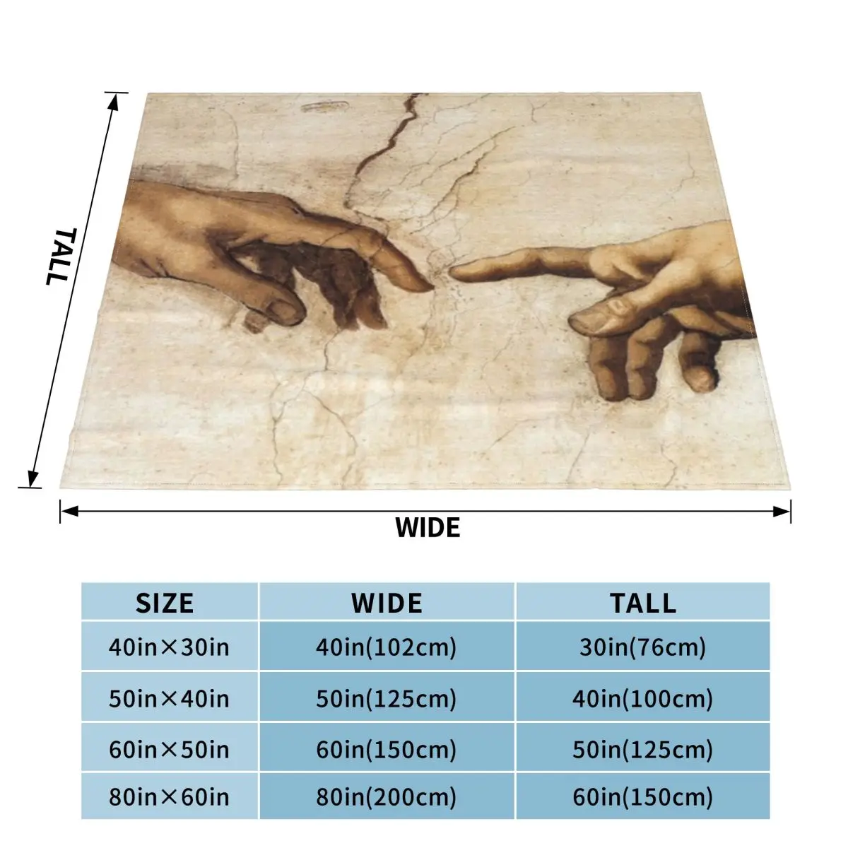 Мягкое Флисовое одеяло с изображением Адама Микеланджело