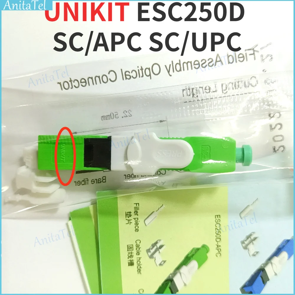 

100% подлинный UNIKIT ESC250D SC APC/UPC одномодовый волоконно-оптический Быстрый коннектор SC/APC SC/UPC 100 шт. Новый