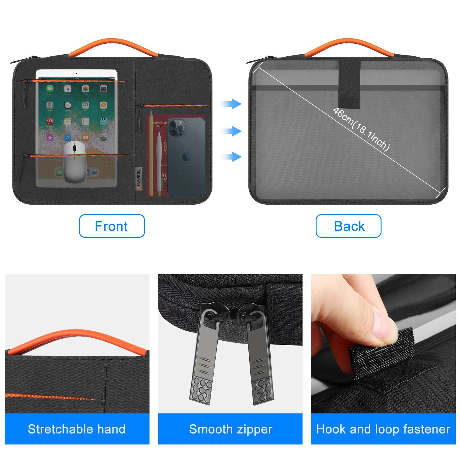 Чехол для ноутбука HAWEEL13/14/15 дюйма портфель на молнии сумка Macbook/Samsung/Sony/DELL