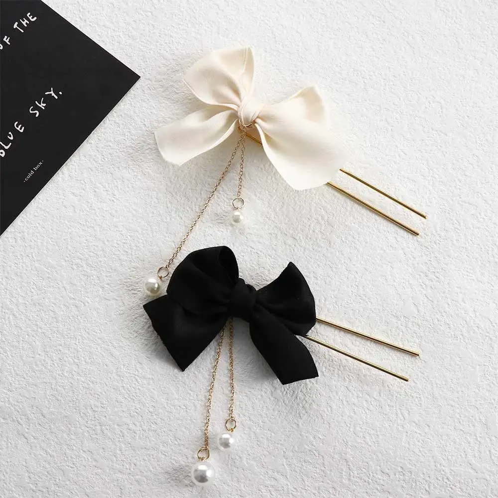 

Accessories Hair Style Tool U Shape Pearl tassel Korean Style hairpin Hair Grips Bow knot Hair Forks Women's Hair Clips