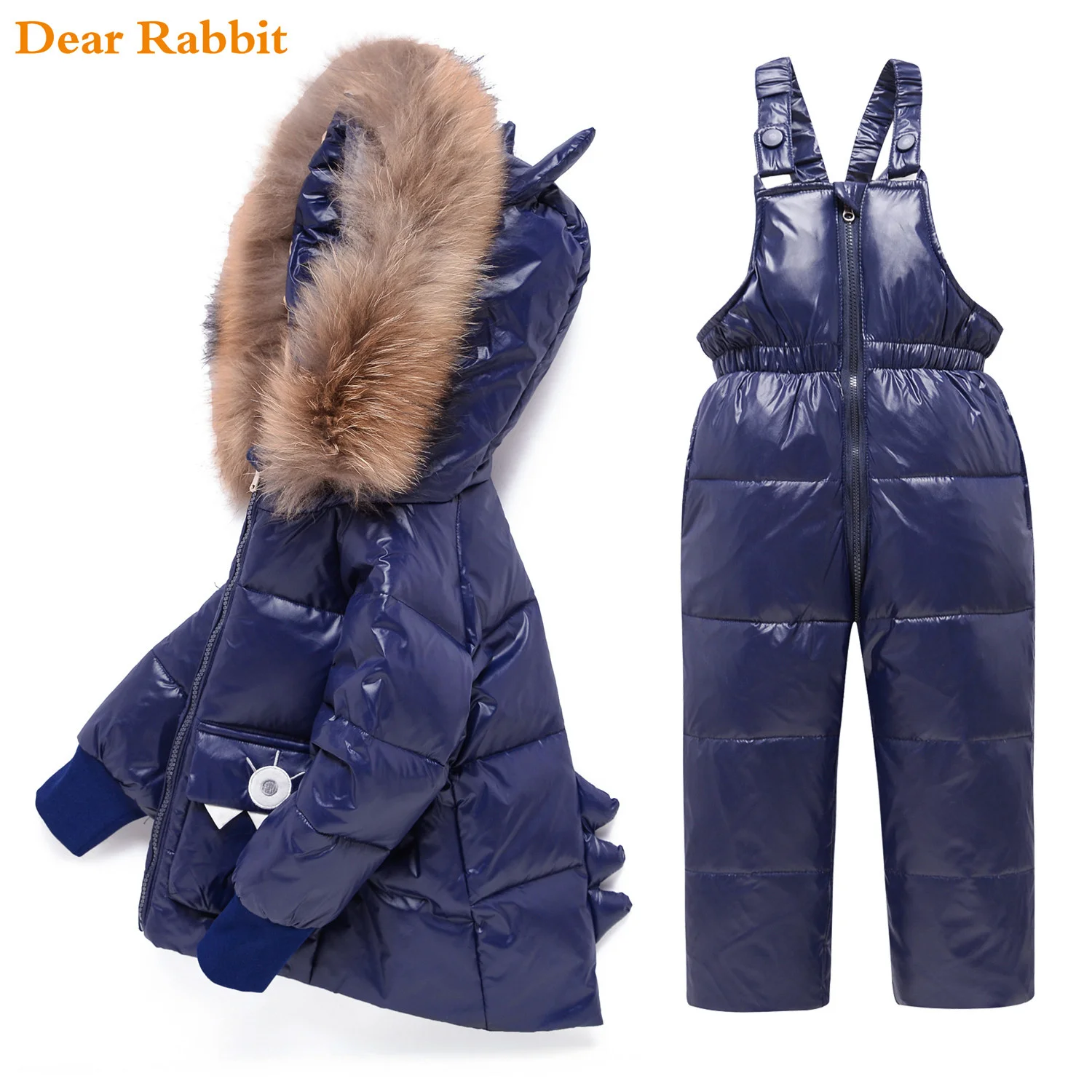 

jacket Baby Girl winter down jumpsuit children Thicken Warm Cartoon dinosaur Clothing Sets kids clothes Infant snowsuit 1-6 yrs