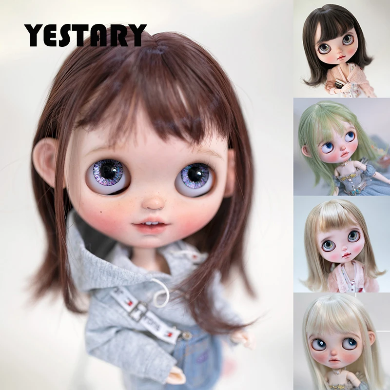 

YESTARY BJD Doll Wig For Blythe Size Doll Accessories Wig Toy Tress For Dolls High Temperature Silk Girls Slightly Warped Hair