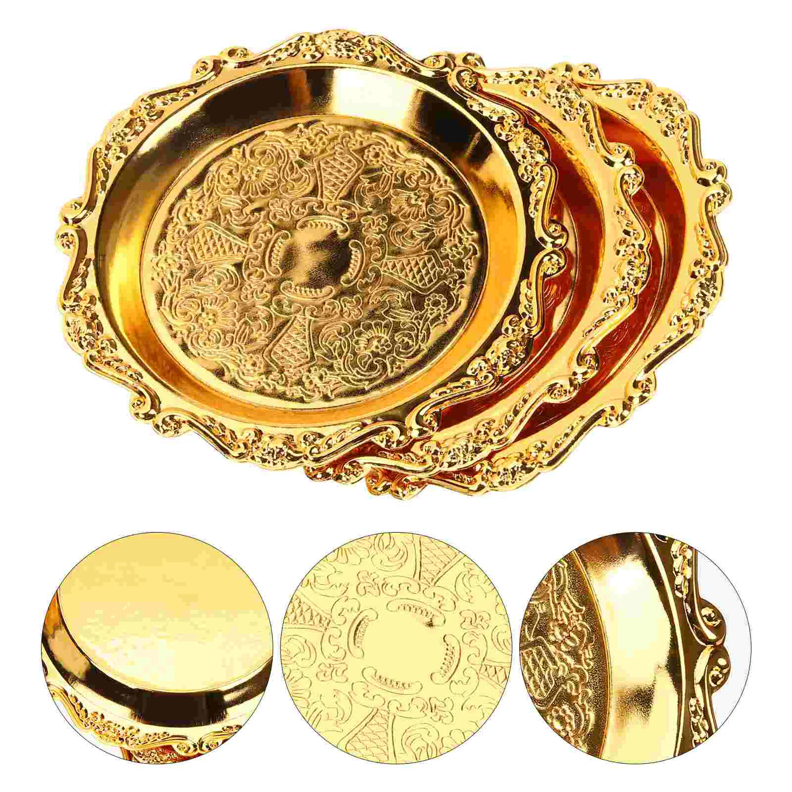 6 шт. тарелка с сухофруктами золотой декор подносы для чипсов сервировочные