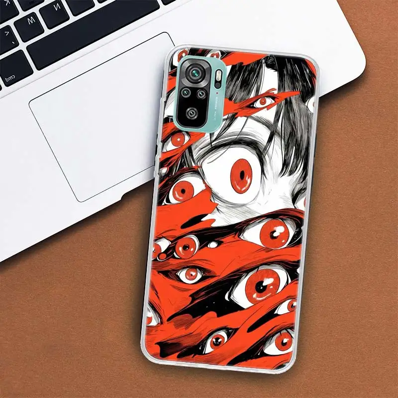 Фото Devil Fear, чехол для телефона Red Eye Dense Phobia для Xiaomi Redmi Note 14 Pro Plus 5G 13 13C 14C Cover 12 12C 10C 10A 9 10 9T 9C 9A 8 №2