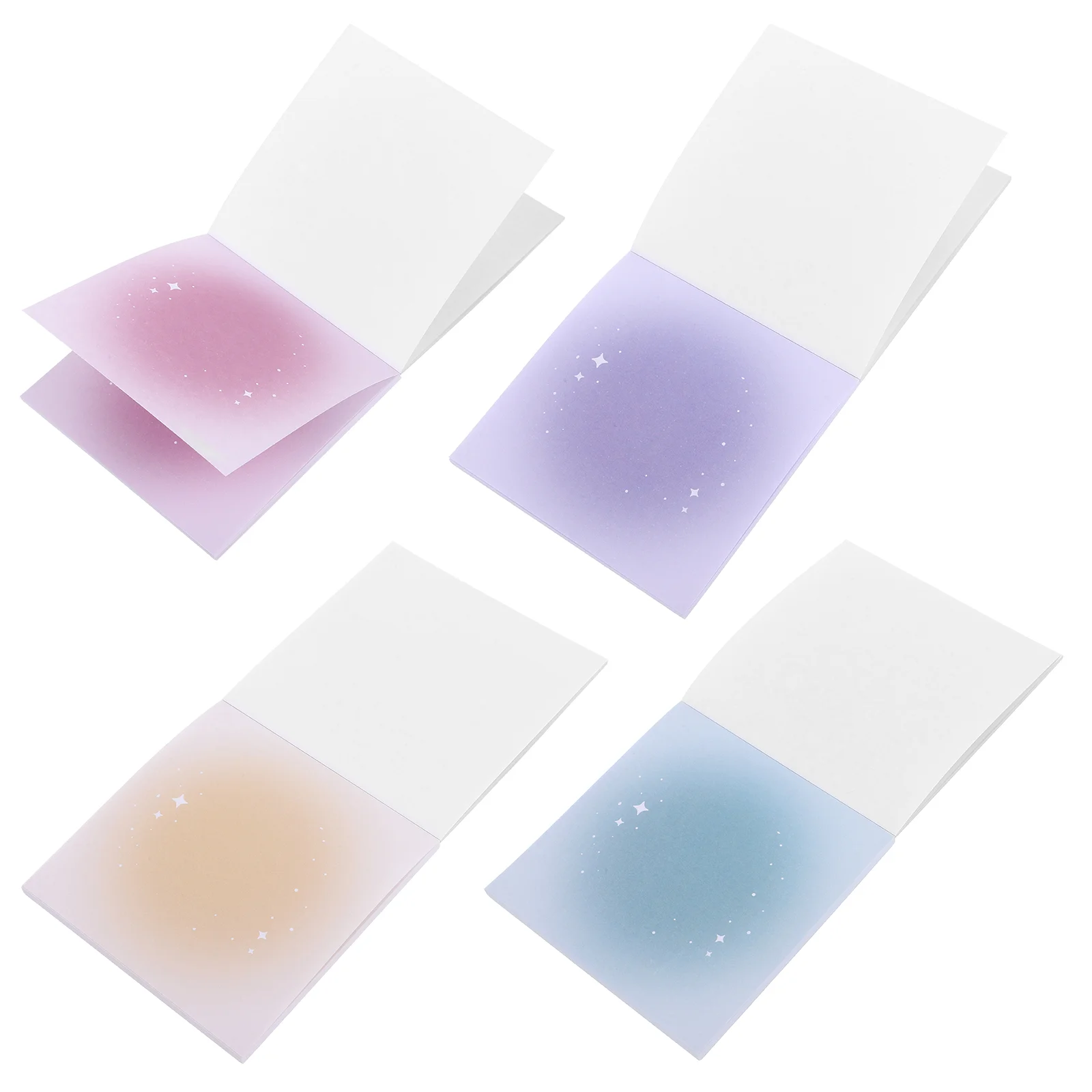 

4 Books Pocket Office Cartoon Stickers Schedule Notepad Paper Memo Pads Students