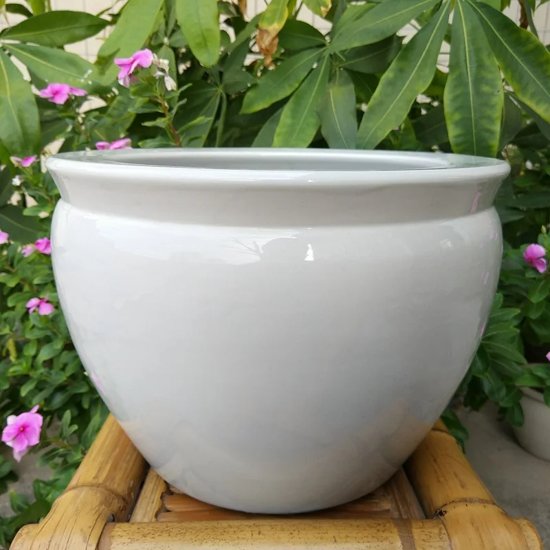 

Однотонная серая и белая миска для рыбы, современная керамическая емкость для рыбы, фарфоровый керамический горшок, китайская миска для рыб...