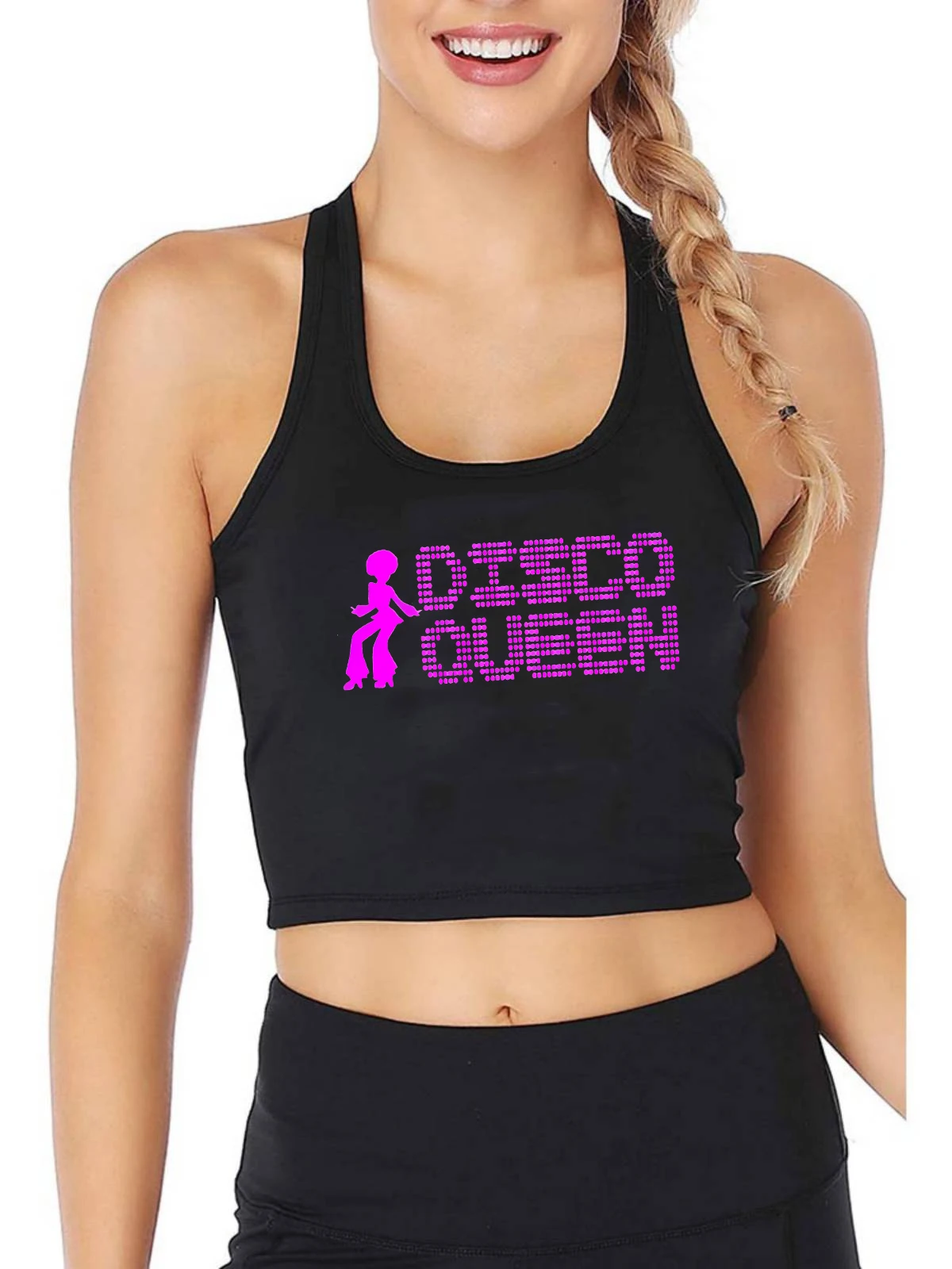 

Music Disco Queen Dancing Party Gift Idea Crop Top Dance Lovers Personality Customizable Tank Tops Gym Fitness Camisole
