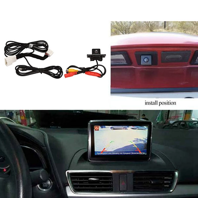 

Car Rear View Camera Parking Assist Camera For Mazda3 Axela BM Sedan 2014-2018 Compatible Factory Screen Cable