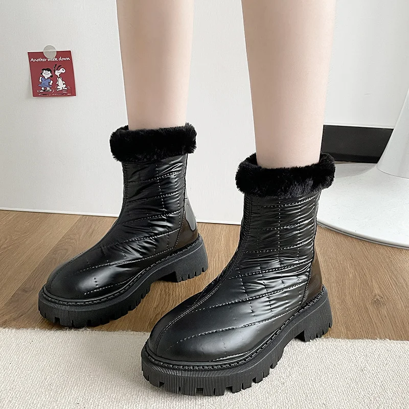 Women's Thick Soled Warm Cotton Padded Shoes In Snowy Winter Women's Thick Plush Thick Soled Shoes In Winter 2023