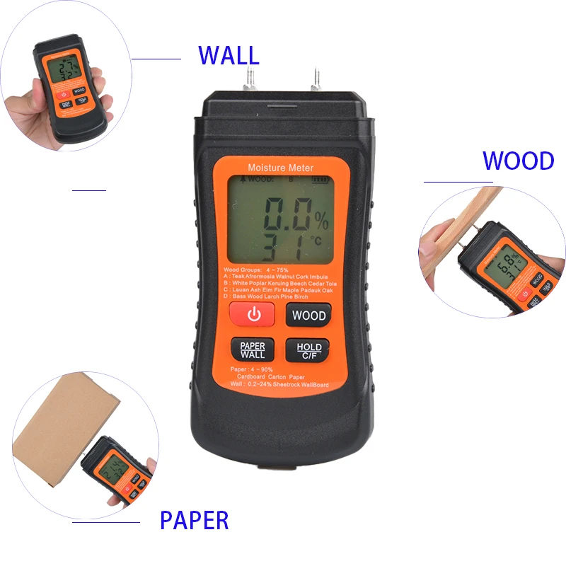 

Digital LCD Display Wood Hygrometer Wood Moisture Meter Digital Professional Wall Precise Testing Measure Tool