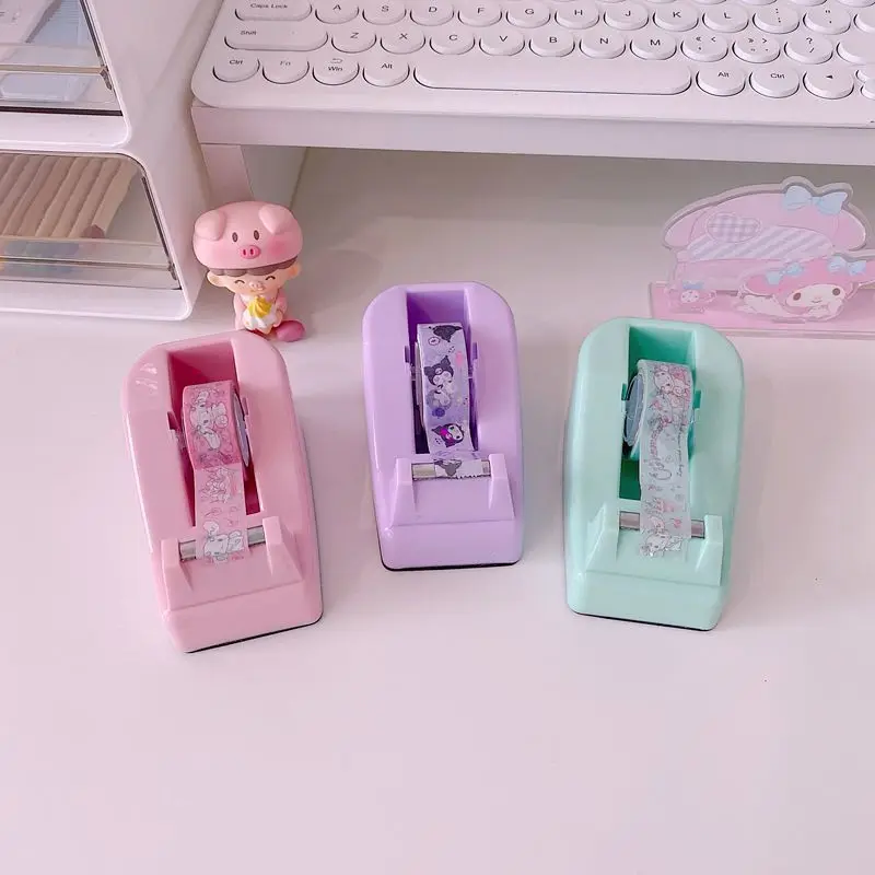 

Sanriod Kuromi My melody Series Anime Kawaii Girl Candy Color Desktop Small Plastic Office Creative Cutting Machine Tape Machine
