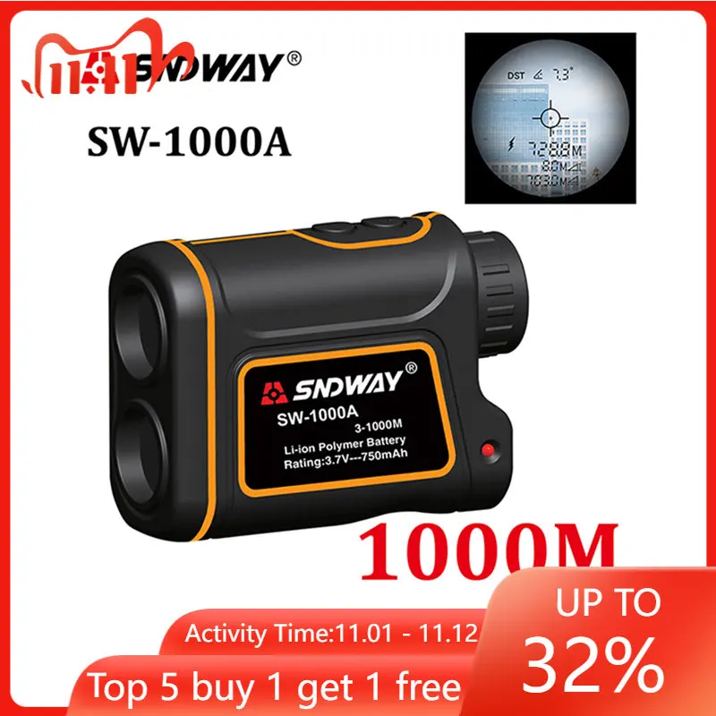 

SNDWAY Telescope Laser Range Finder Digital Distance Meter Hunting Monocular Golf Rangefinder 600m 1000m 1500m Roulette Measure