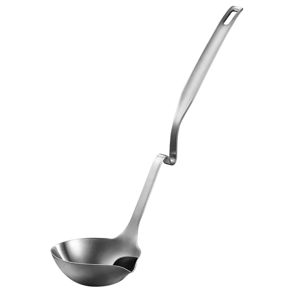 

Grease Spoon Ladle Metal Serving Spoons Long Handle Scoop Soup Hole Hotpot Stainless Steel Kitchen Cookware