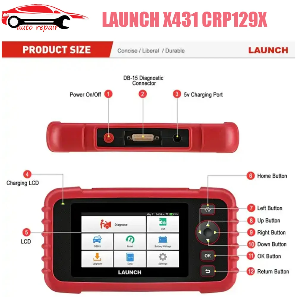 

2023 Newest Launch X431 CRP129X OBD2 Scanner Car Diagnostic Tool Support 4 System Code Reader PK CRP129 And Creader VIII