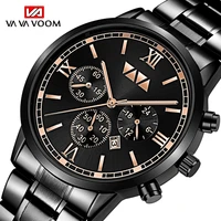2022 new fashion business mens watches calendar waterproof top brand luxury stainless steel sport clock men quartz wristwatches