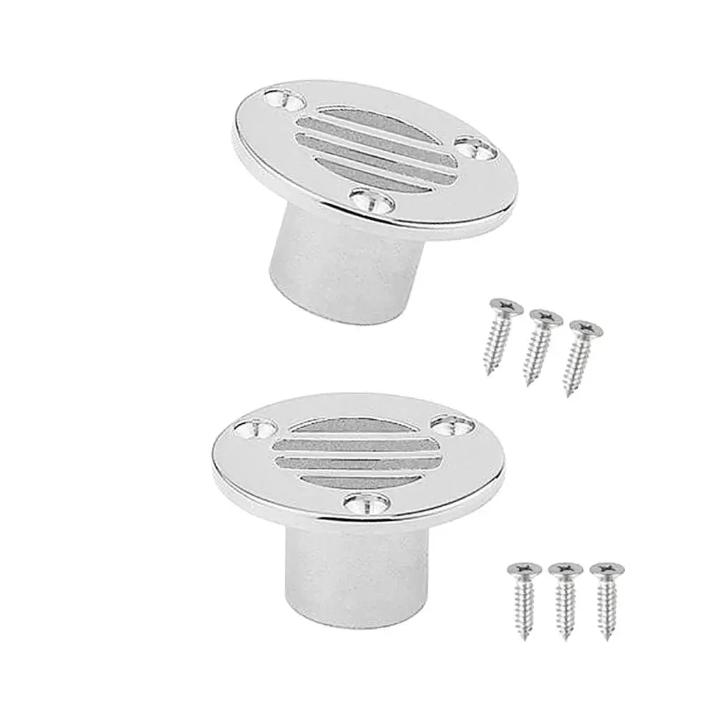 

2 Piece 25mm 316 Stainless Steel Boat Yacht Deck Floor Drain with Screws for