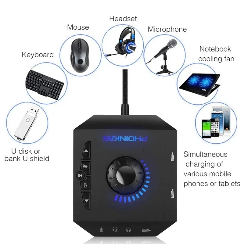 Внешняя звуковая карта Fywede USB 6 каналов