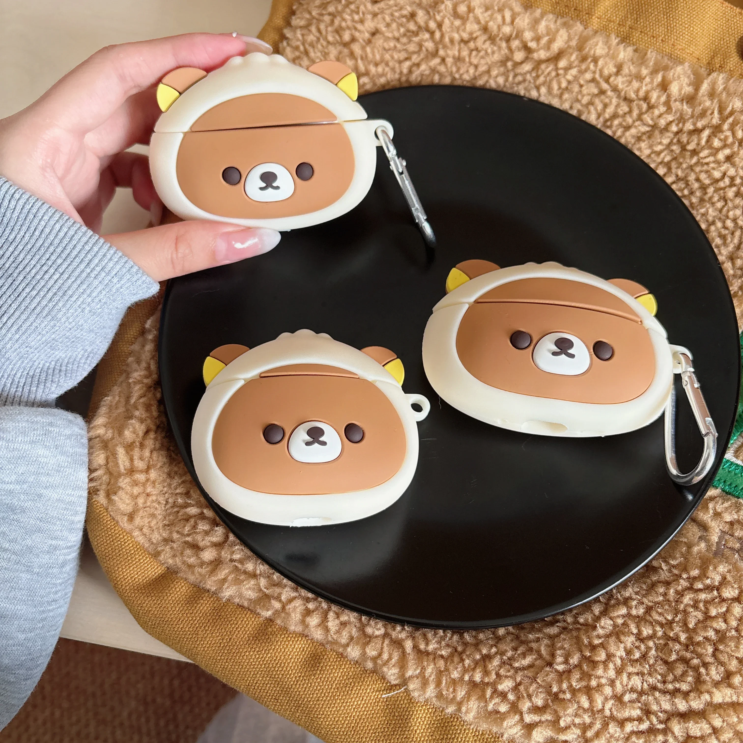 Силиконовый защитный чехол с 3D милым мультяшным медведем и прыгающим кроликом