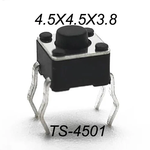 

Тактовые кнопки 4.5x4.5 мм 12В 50 шт.