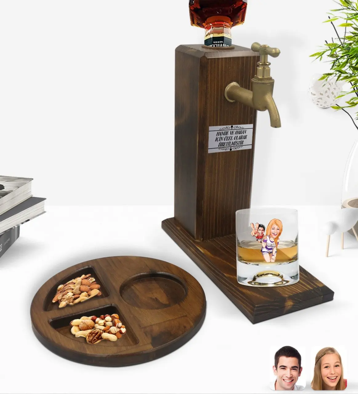 

Персонализированная виски в стиле Дня Святого Валентина, Кубок для виски, деревянная подставка, деревянная Презентация, таблат, кондитерск...