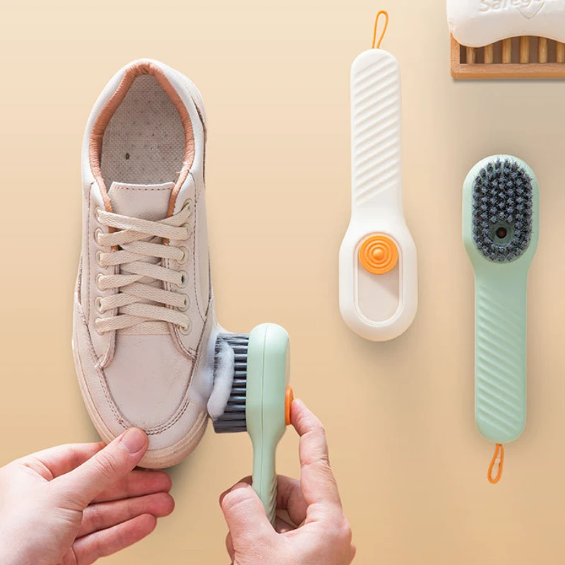 

Multifunctional Liquid Cleaning Brush Plastic Shoe Brush Long Handle Soft Bristles Clothes Laundry Brush Household Cleaning Tool