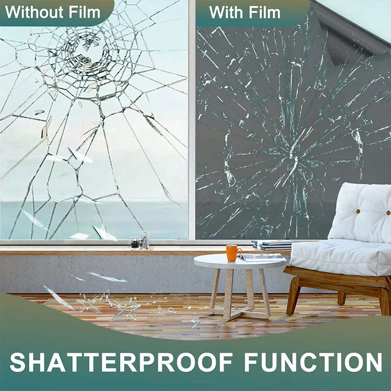 Clear Security and Safety Window Film Shatterproof Film for Glass Windows Anti Shatter Tempered Glass Film for Home and Office images - 6