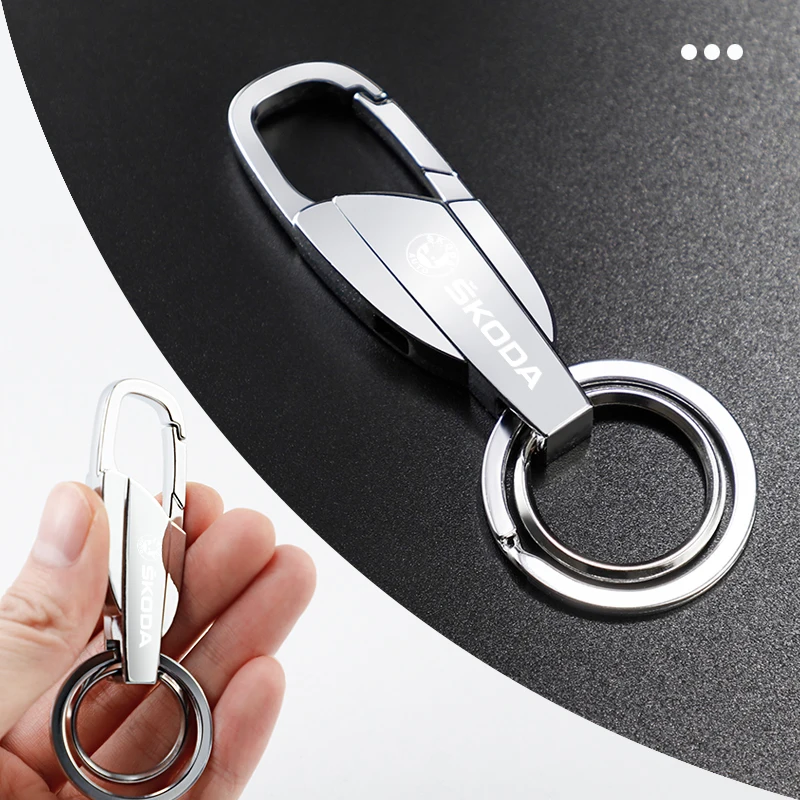 Металлический автомобильный брелок с логотипом для Skoda Fabia Superb Yeti Octavia Rapid Kodiaq Mk3 A4