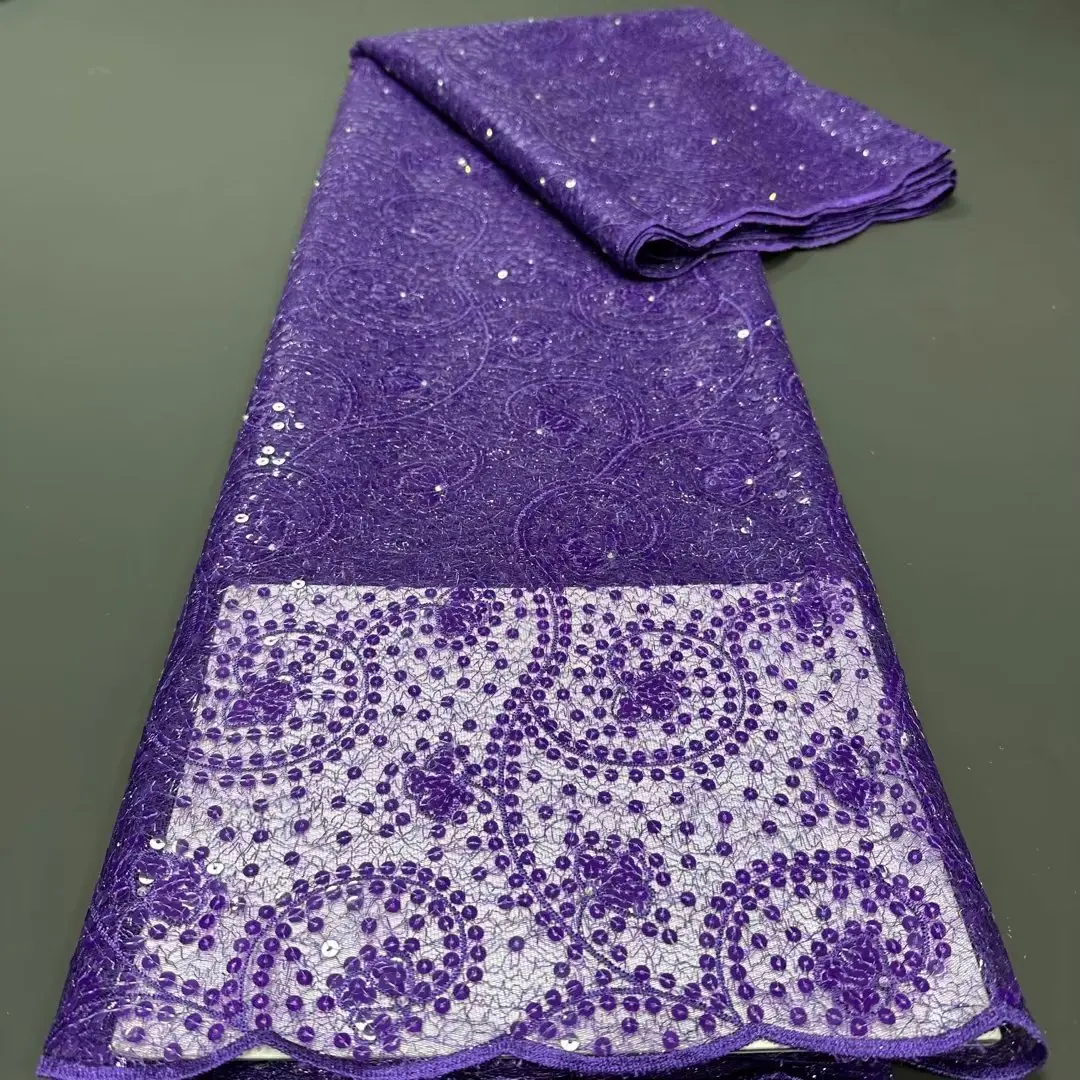 

Африканская сетчатая кружевная ткань с блестками, французский тюль, гипюровый материал из Нигерии, свадебное платье, высокое качество, 2023 г.