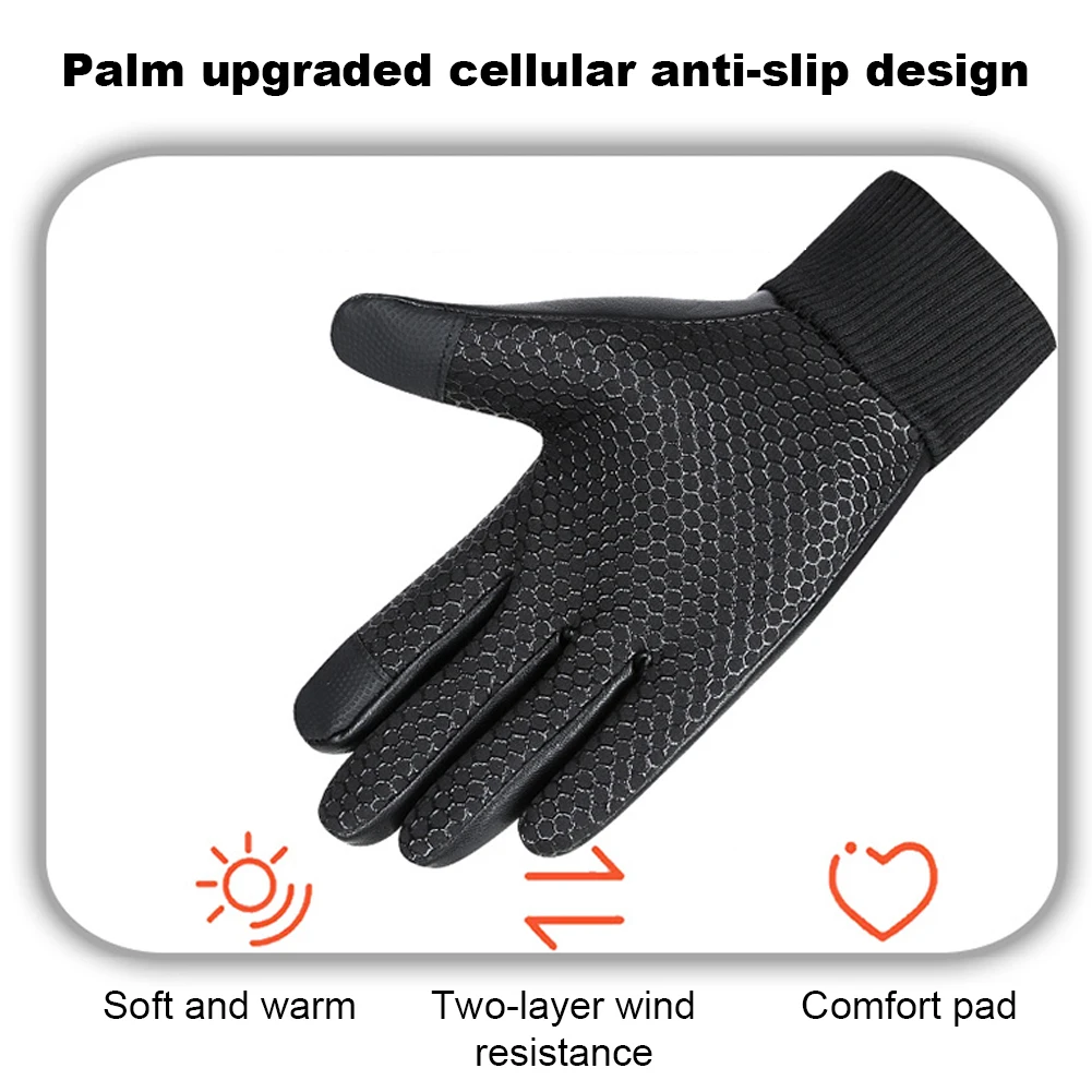 Мужские теплые перчатки мотоциклетные с двумя пальцами водонепроницаемые