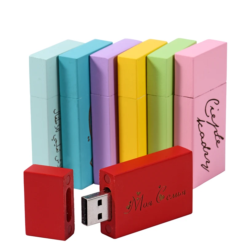 

Цветные деревянные креативные подарки, флэш-накопитель с индивидуальным логотипом, карта памяти с реальной емкостью 64 Гб/32 ГБ/16 ГБ/8 ГБ, U-диск