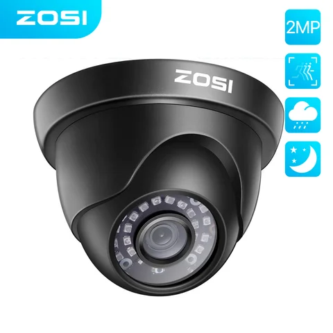 Купольная камера видеонаблюдения ZOSI, погодозащищенная система для домашнего камера видеонаблюдения системы безопасности, 2 Мп, 1080 пикселей, AHD, TVI, CVI, CVBS, HD