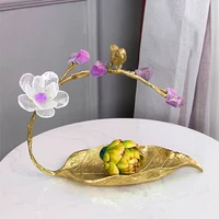 light luxury table tray leaf designs candy dried storage bowl decorative iron art fruit plate