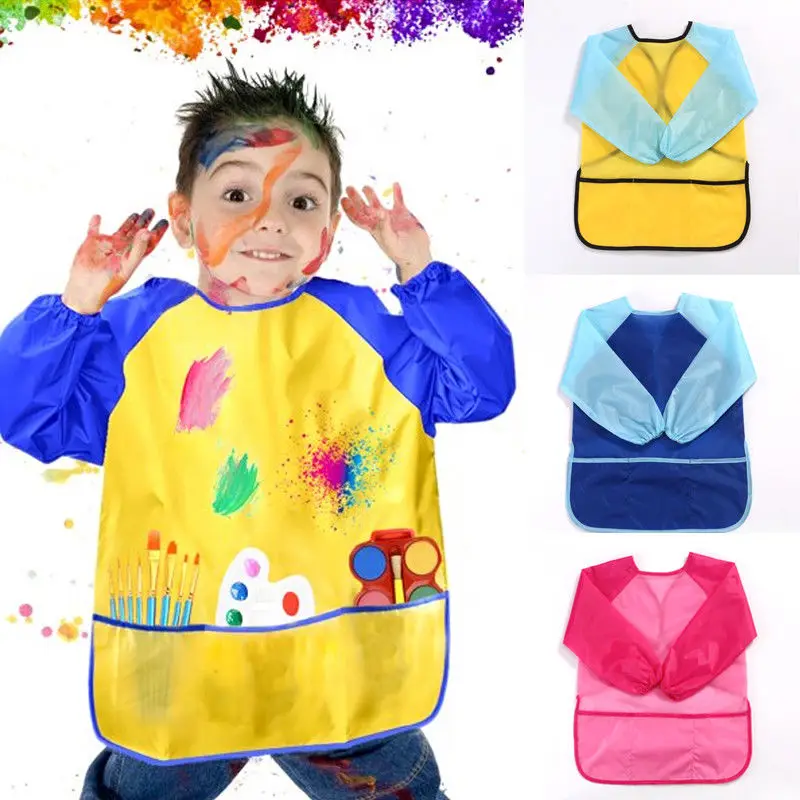 Waterproof Long Sleeve Children Painting Clothes Baby Toddler Craft Cooking Girls Boys Feeding Smock Bib Apron Rakish