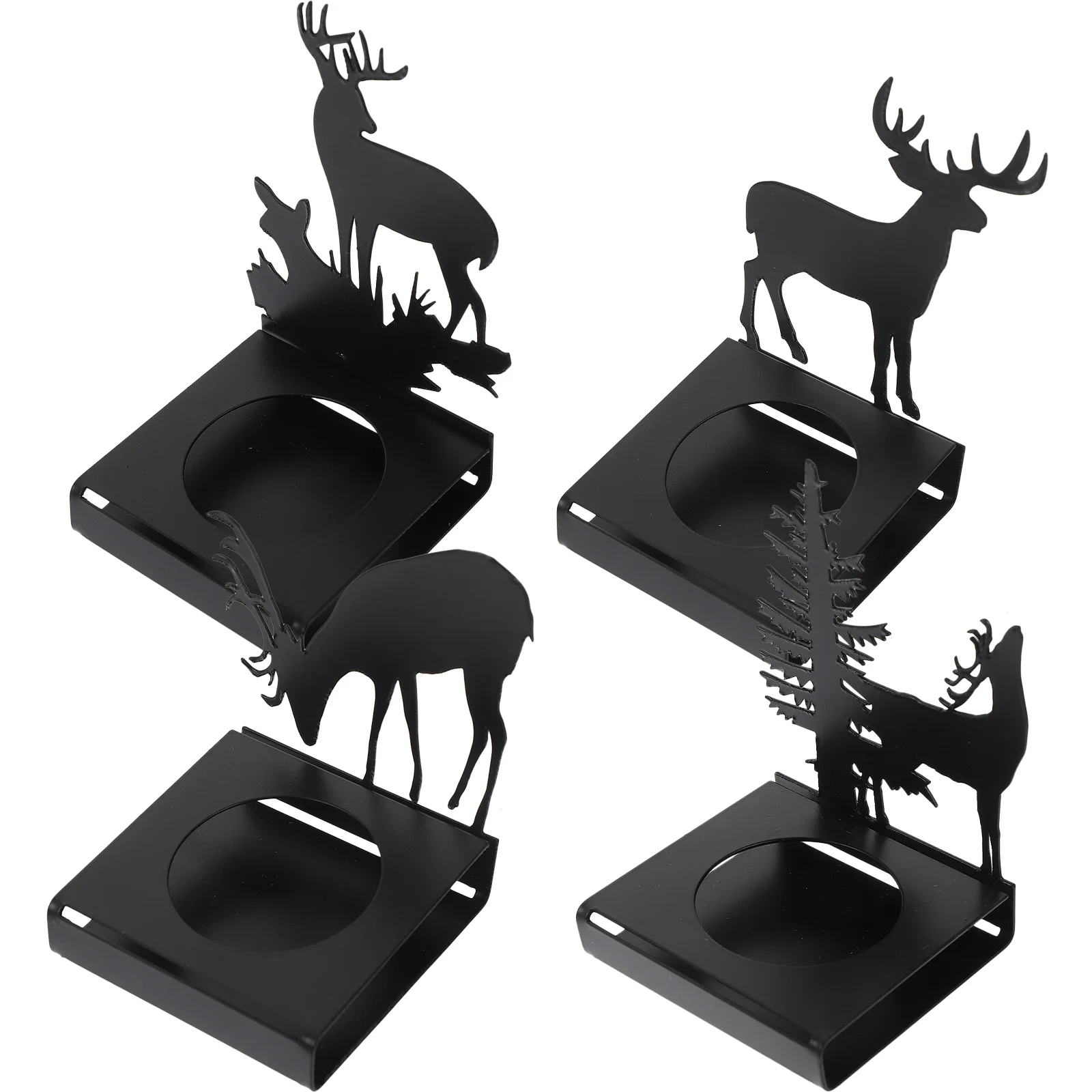 

Holder Stand Tealight Iron Candlestick Xmas Christmas Deer Vintage Taper Mantle Holders Tree