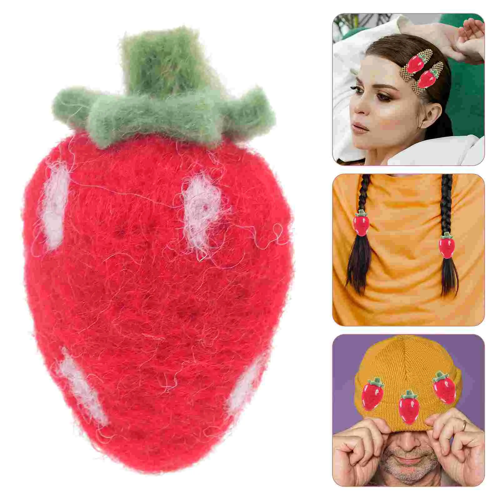 

Felt Wool Strawberry Felting Decor Craftdiy Needle Appliques Ornament Crafts Fruit Kit Supplies Decoration Headband Adornment